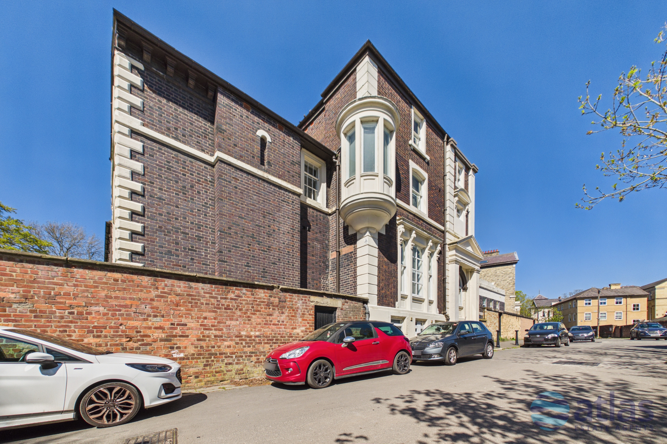 Aerial Front Elevation Of Building